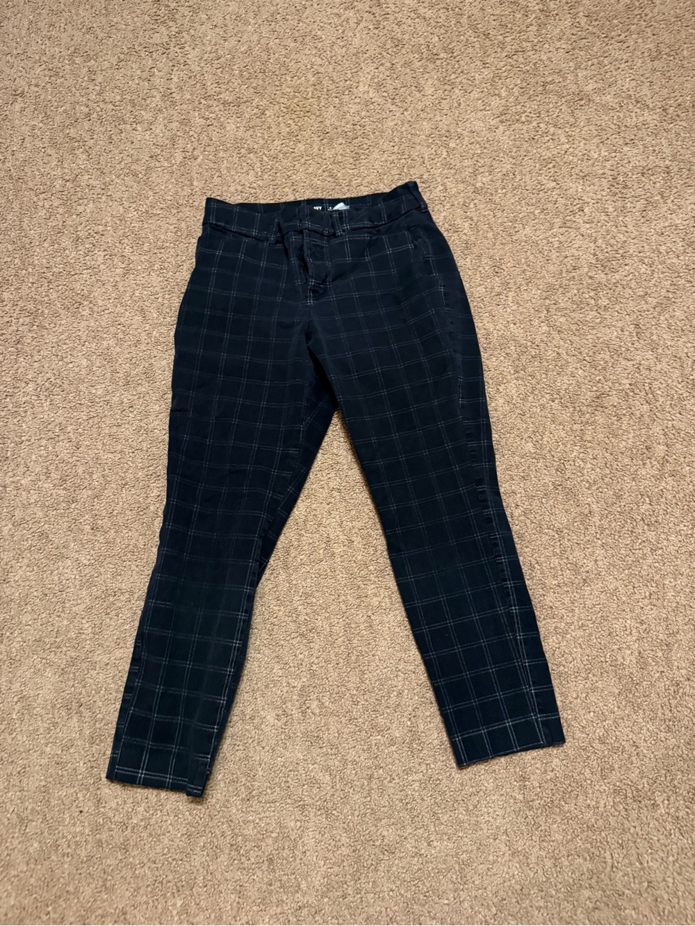 Old Navy Black Windowpane Cropped Slim Pants